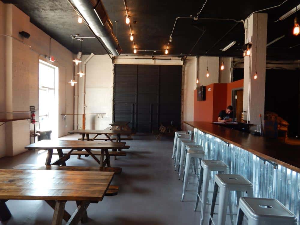 double shift brewing seating area